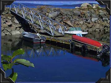 a private dock in north cove, Thetis Island, BC