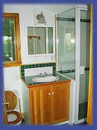 The bathroom at Cufra Cliffs "Cottage", Thetis Island, BC